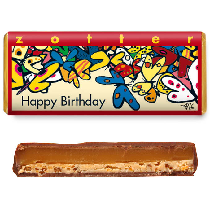 Hand-scooped "Happy Birthday"