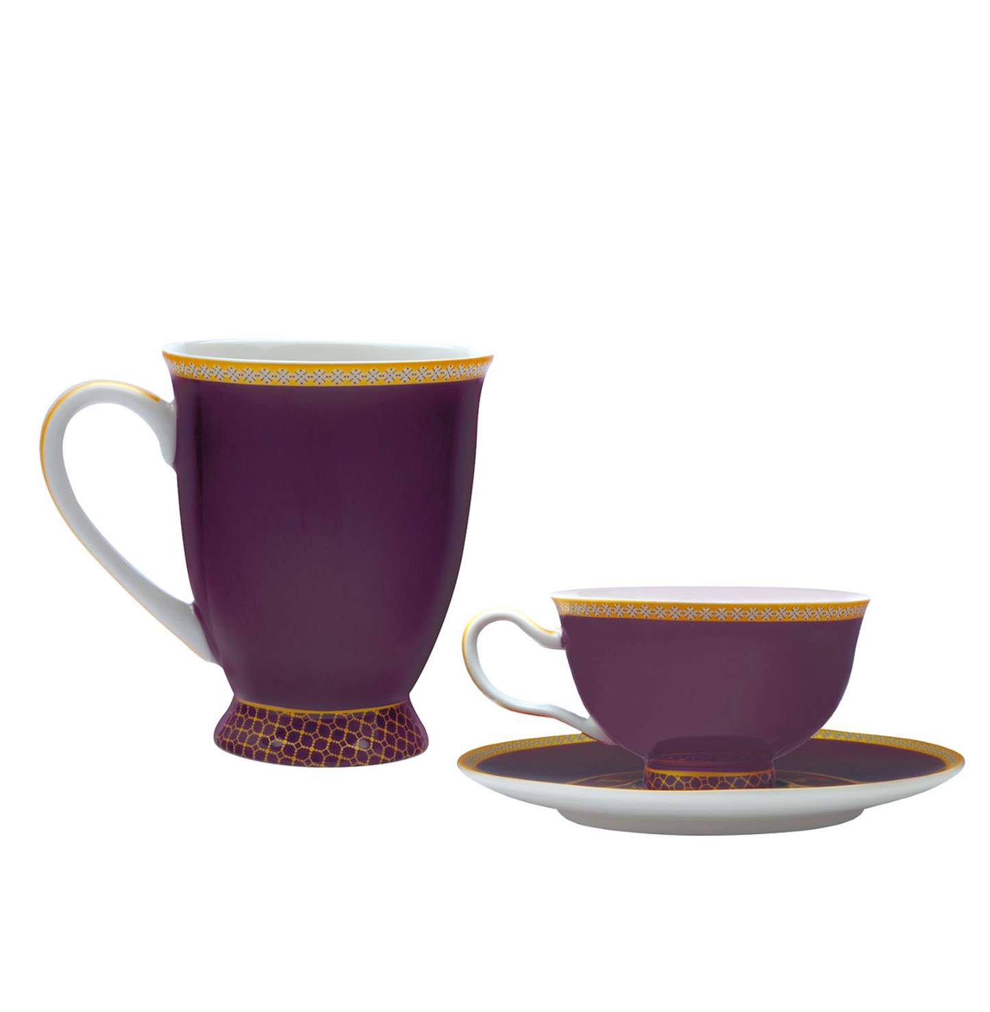 "Him and Her" Purple Tea cups