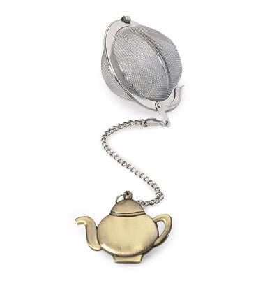 Mesh Ball With Bronze Teapot Charm