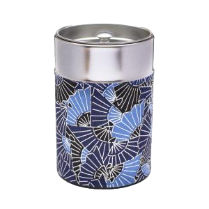 Japanese Tea Caddy - Blue Fans