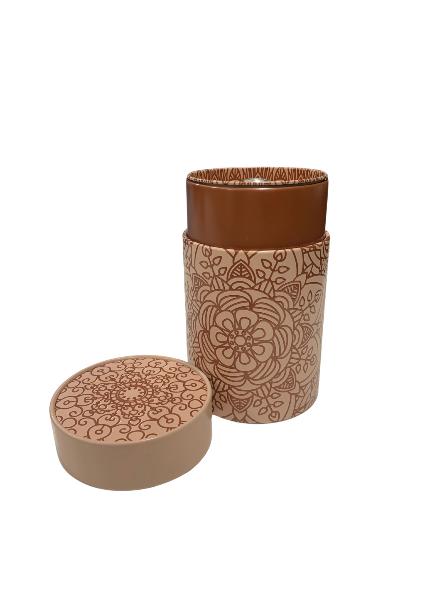 Tin "Mandala" Cream and Brown
