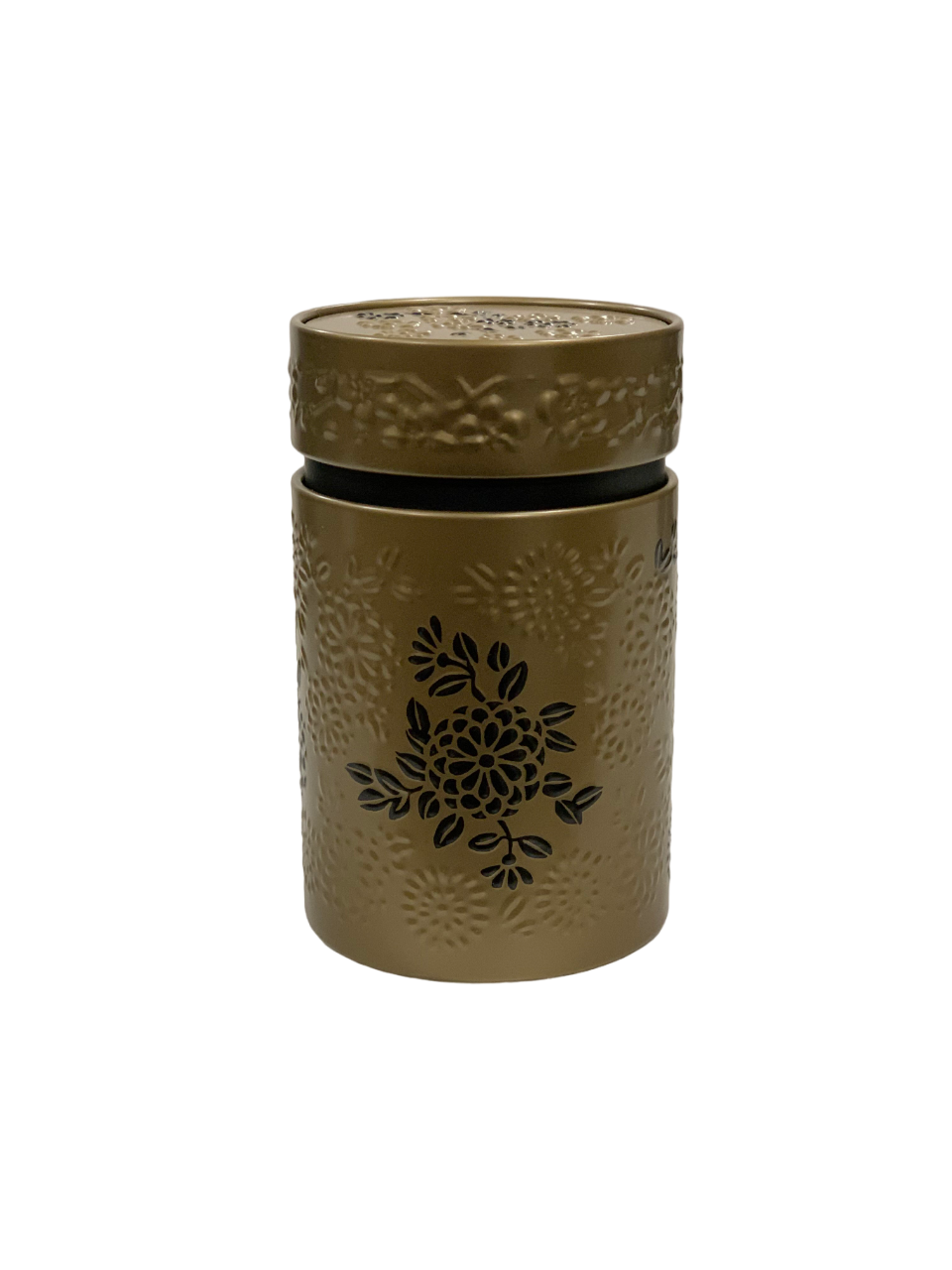 Gold Embossed with Black Flowers