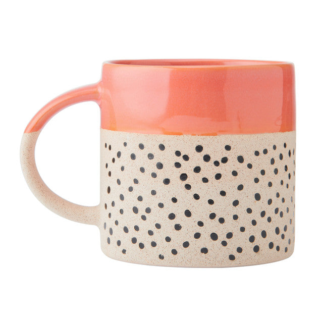 Mikasa Wax Resist Orange Glaze Mug