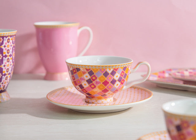 Teas & C's Rose Espresso Cup and Saucer - Set of 2