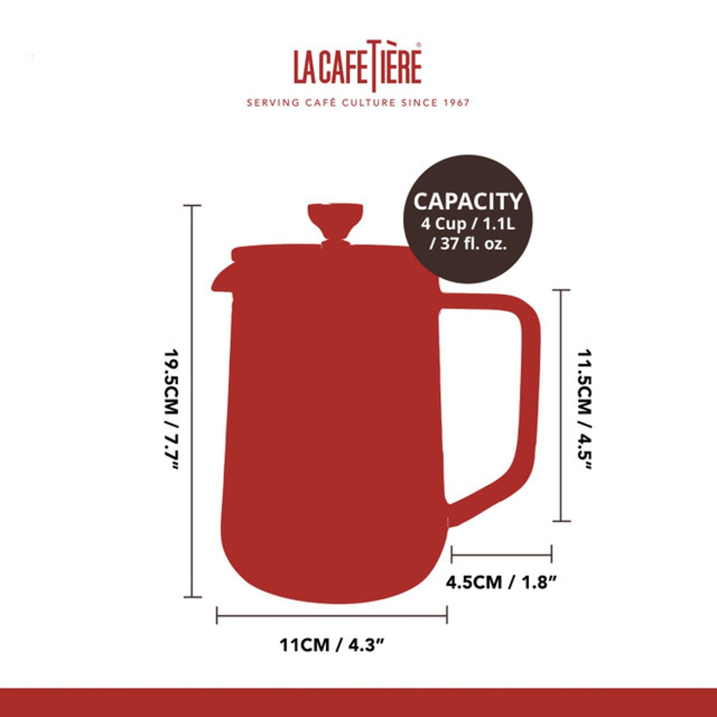 La Cafetière Loose Leaf Glass Teapot - 4 Cup