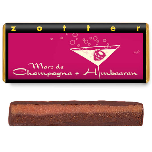 Hand-scooped Marc de Champagne + Raspberries
