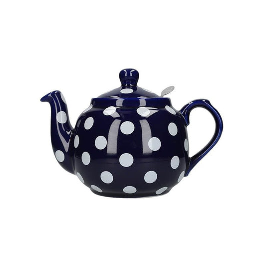 Teapot 4-Cup Blue and White with Infuser