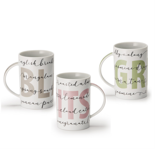 Black Green and Fruits Tea Mugs