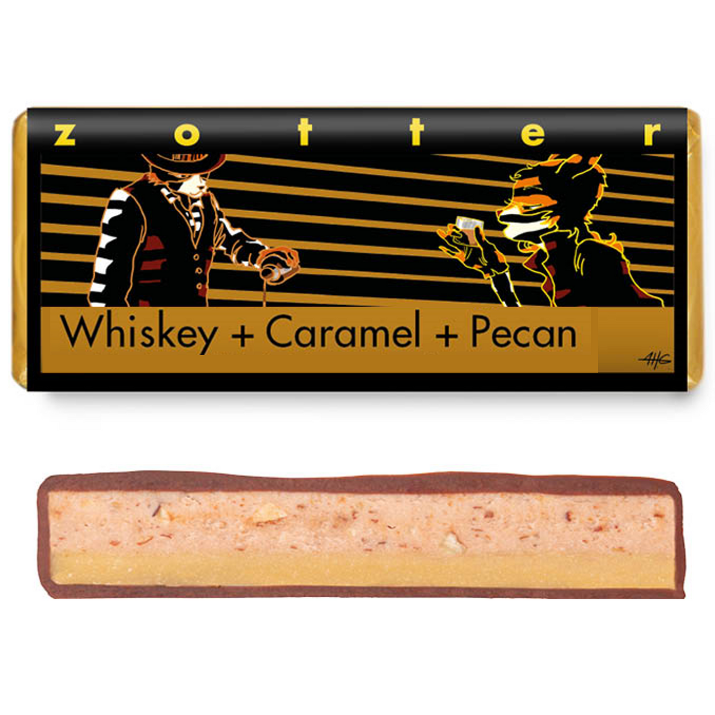 Hand-scooped Whisky Caramel and Pecan