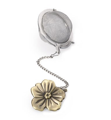 Mesh Ball With Bronze Flower Charm