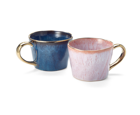 Glazed Ceramic Mug Pink or Blue