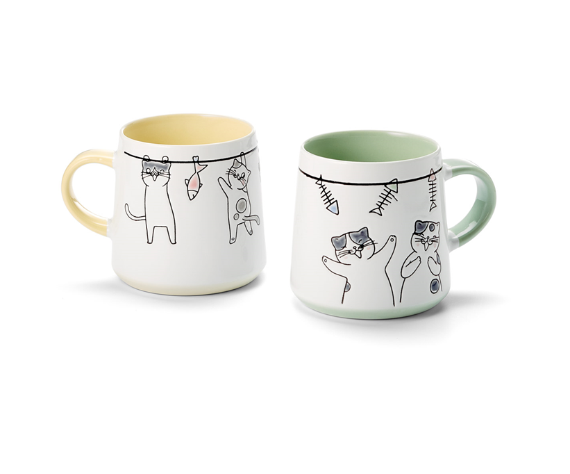 Cats on Clothesline Mug