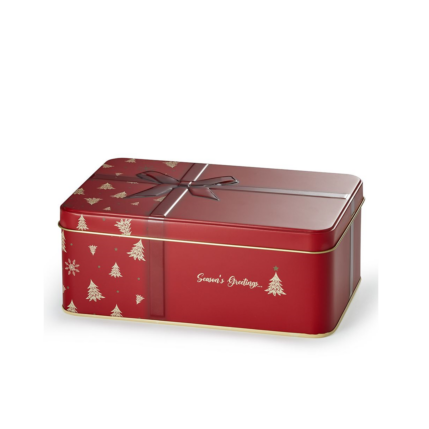 Sasons's Greetings Cookie Tin-Red