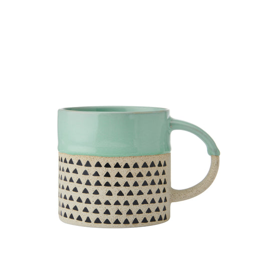 Mikasa Wax Resist Green Glaze Mug