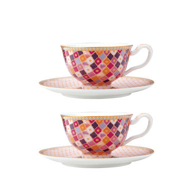 Teas & C's Rose Espresso Cup and Saucer - Set of 2