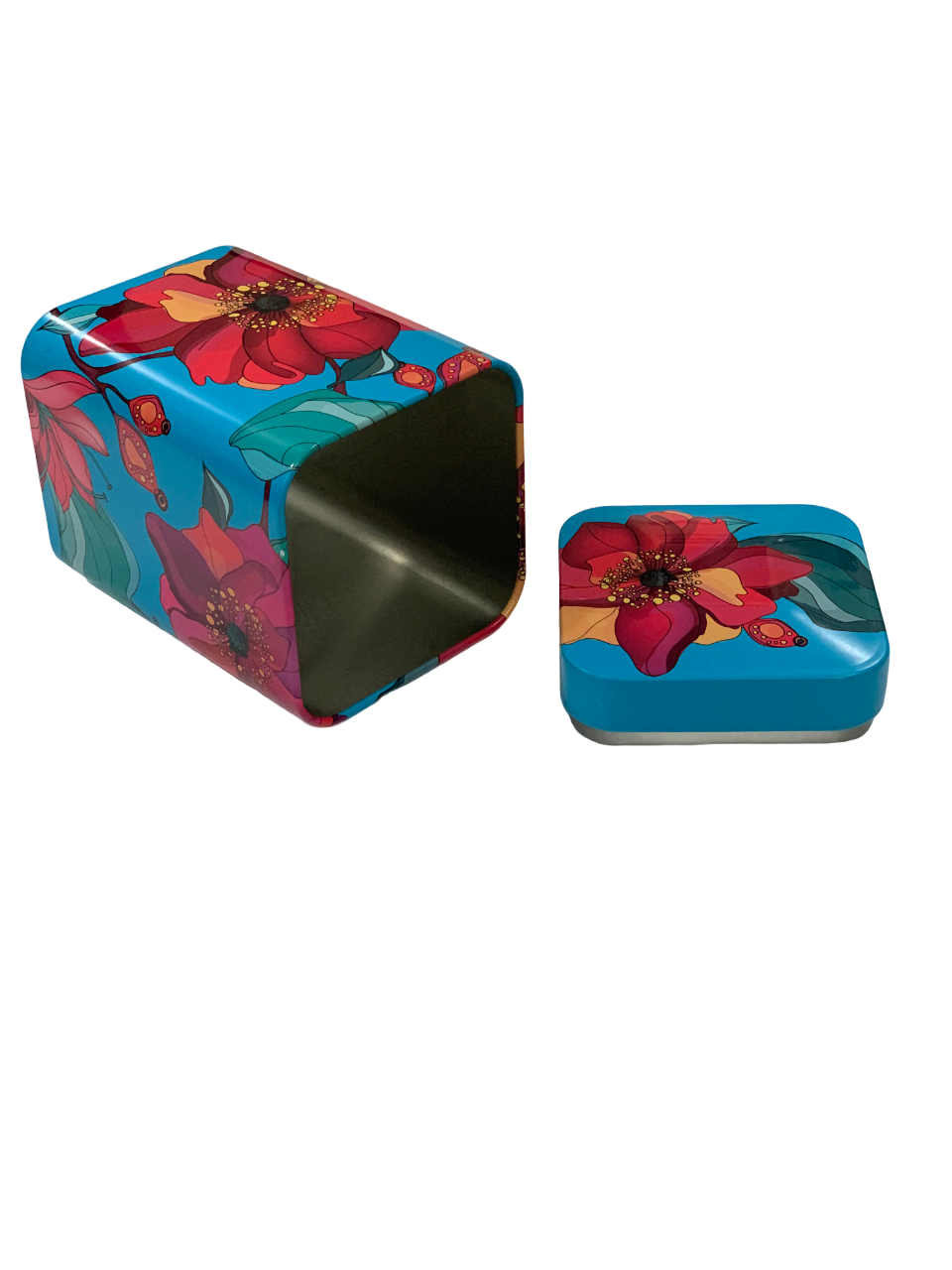Poppy Tea Caddy - Yellow or Turquoise